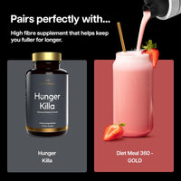 Protein Works | Diet Meal 360 - GOLD Innovation, Diet Meal Replacement Shake, Supports Weight Loss, 24 Vitamins & Minerals, Added Flaxseed, Inulin, Omega 3, Strawberries 'n' Cream, 7 Meals, 500g