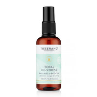 Tisserand - Total De-Stress - Massage & Body Oil - Orange, Geranium, Nutmeg Essential Oil - 100% Natural Pure Essential Oils - 100ml