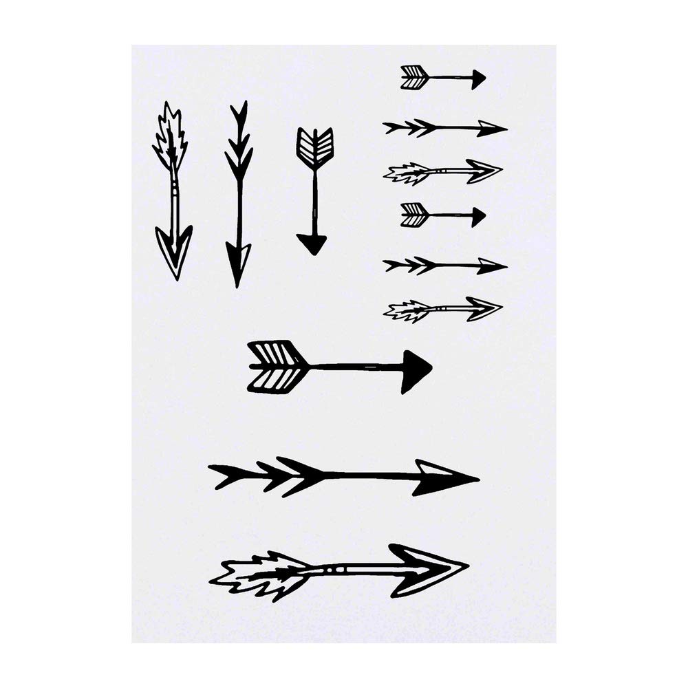 Azeeda 4 x 'Assorted Arrows' Temporary Tattoos - Water Resistant, Skin-Safe, Non-Toxic Transfers, Mixed Sizes (TO00008236)