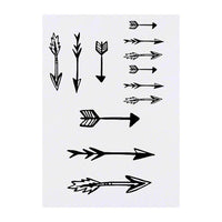 Azeeda 4 x 'Assorted Arrows' Temporary Tattoos - Water Resistant, Skin-Safe, Non-Toxic Transfers, Mixed Sizes (TO00008236)