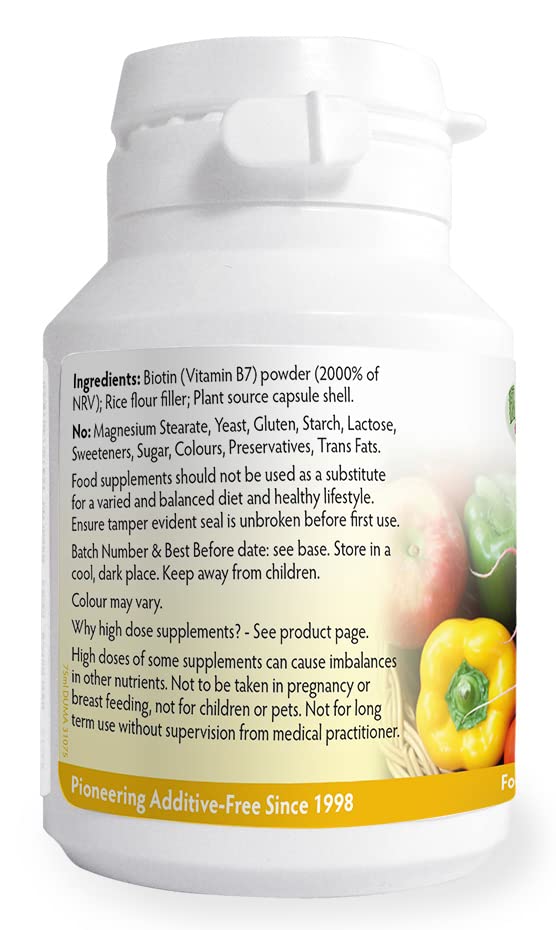 Health Leads ...Working With Nature Biotin (Vitamin B7) 1000mcg x 60 Capsules (Magnesium Stearate Free)