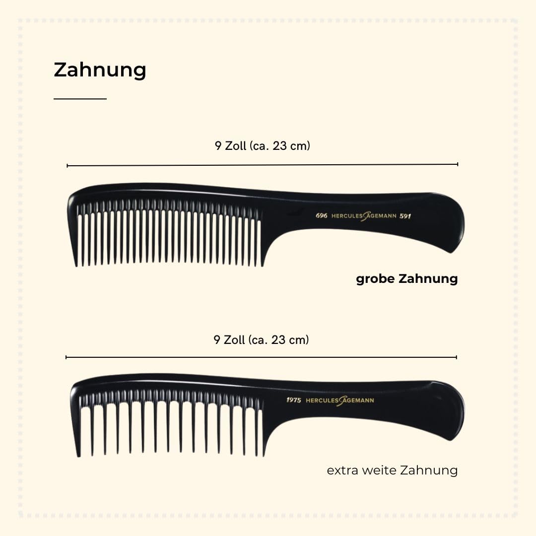 Hercules Sägemann Hercules Sagemann Seamless Handle Detangling Hair Comb, 22.7 cm Length