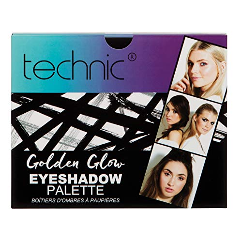 Technic the Main Edition Golden Glow Eyeshadow Palette with 15 Colours Fits Easily in Handbag