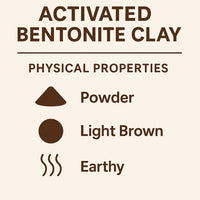 100% Natural Activated Bentonite Clay Powder 250g | 95% Montmorillonite | Natural Mineral Clay for Face Masks, Acne, Oily Skin & DIY Skincare | Rich in Silica | Cosmetic Grade