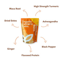 Healthxcel High Strength Turmeric Powder Organic, Black Pepper, Ginger, Flaxseed Protein, Ashwagandha, Maca Root, Date Powder Turmeric Supplement 150g - Immune Support, Inflammation Relief & De-Stress