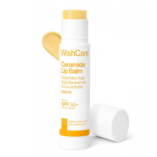 WishCare Ceramide Lip Balm with SPF50 PA+++ - Kojic Acid & Niacinamide - For Lip Lightening & Protection 5gm