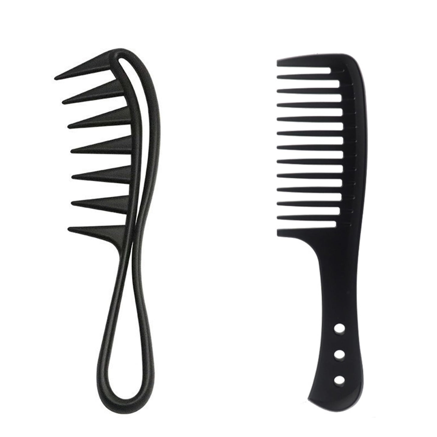 Aestustheri 2-Pack Wide-Tooth Comb for Long Curly Wet Wavy Hair - Anti-Static Smooth-Grip Shark-Tooth Design, Perfect for Detangling Curls - for Women & Men, Hairdresser Use