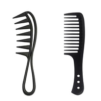 Aestustheri 2-Pack Wide-Tooth Comb for Long Curly Wet Wavy Hair - Anti-Static Smooth-Grip Shark-Tooth Design, Perfect for Detangling Curls - for Women & Men, Hairdresser Use