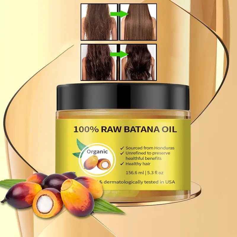 Lustrabelle Batana Oil for Hair Growth - For Scalp And Hair Care, Palm Oil Enriched, Plant Extracts, Scalp And Hair Care Product, Repairs Damaged Hair, Prevents Loss & Enhances Thickness - 156.6ml/5.3 fl oz