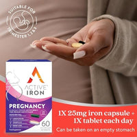 Solvotrin Active Iron Supplement 25mg + Pregnancy Multivit, 30 Capsules + 30 Tablets