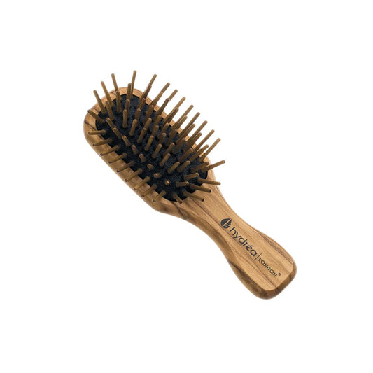 Hydrea London Olive Wood Mini Anti Static Hair Brush With Wood Pins WORW4