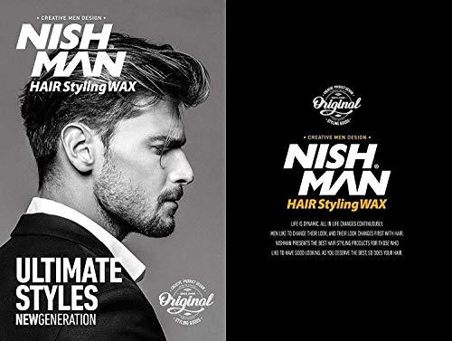 nishman Nishman Hair Styling Wax for Men, B2 Sport 150 ml | Edge Control | Ultra High Strong Hold | Hair Clay Aqua Wax (3 Pack)