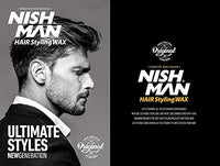nishman Nishman Hair Styling Wax for Men, B2 Sport 150 ml | Edge Control | Ultra High Strong Hold | Hair Clay Aqua Wax (3 Pack)