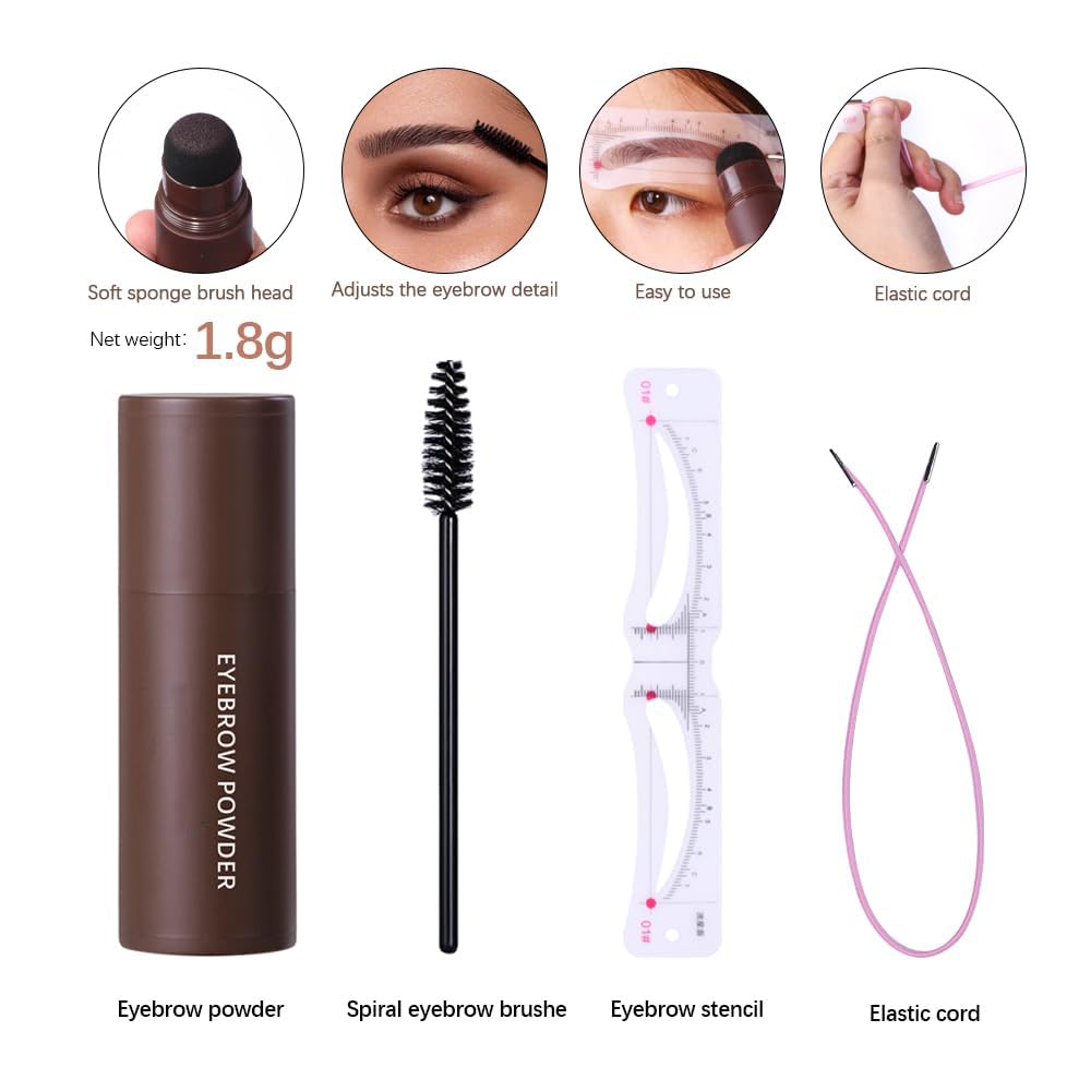 GL-Turelifes Eyebrow Stencil Set, Eyebrow Stamp Powder Kit with 12 Eyebrow Shape Brow Stencils, 2 Elastic Cord &2 Brow Brush, Eye Brow Stamp Kit Long Lasting Natural Look (#1 Blonde)