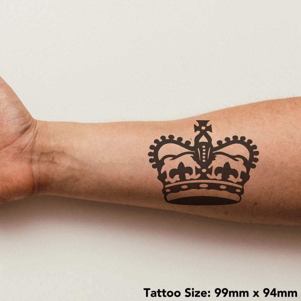 Azeeda 'Royal Crown' Temporary Tattoo - Water Resistant, Skin-Safe, Non-Toxic Transfer (TO00063875)
