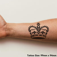 Azeeda 'Royal Crown' Temporary Tattoo - Water Resistant, Skin-Safe, Non-Toxic Transfer (TO00063875)