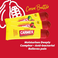 Carmex Cherry, Classic & Strawberry Tube 3-Pieces Mixed Pack SPF15, 10 g (Pack of 3)