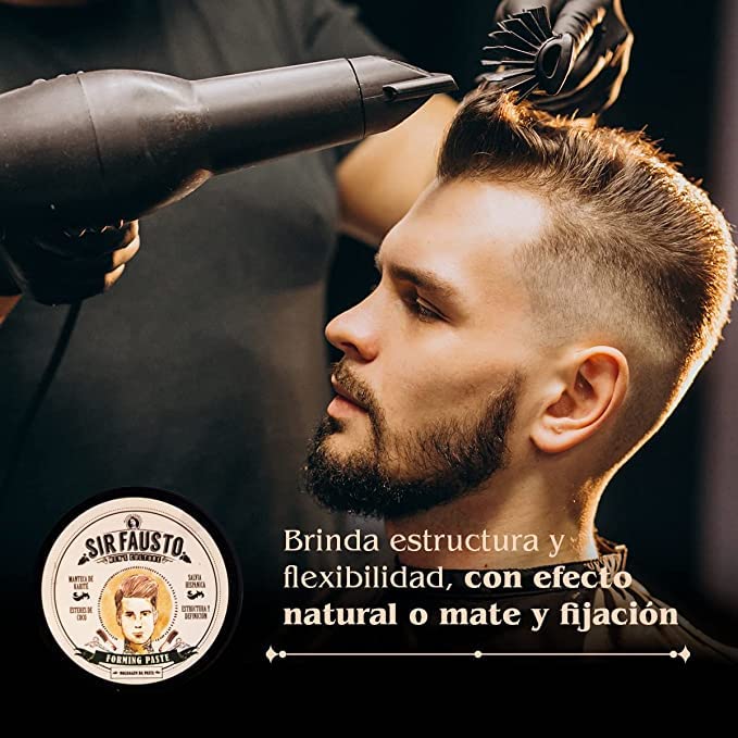 FÓRMULA MAGISTRAL SIR FAUSTO MEN'S CULTURE SINCE 1888 Sir Fausto Forming Paste Enriched with natural extracts: Shae Butter & Hispanic Sage 100 ml