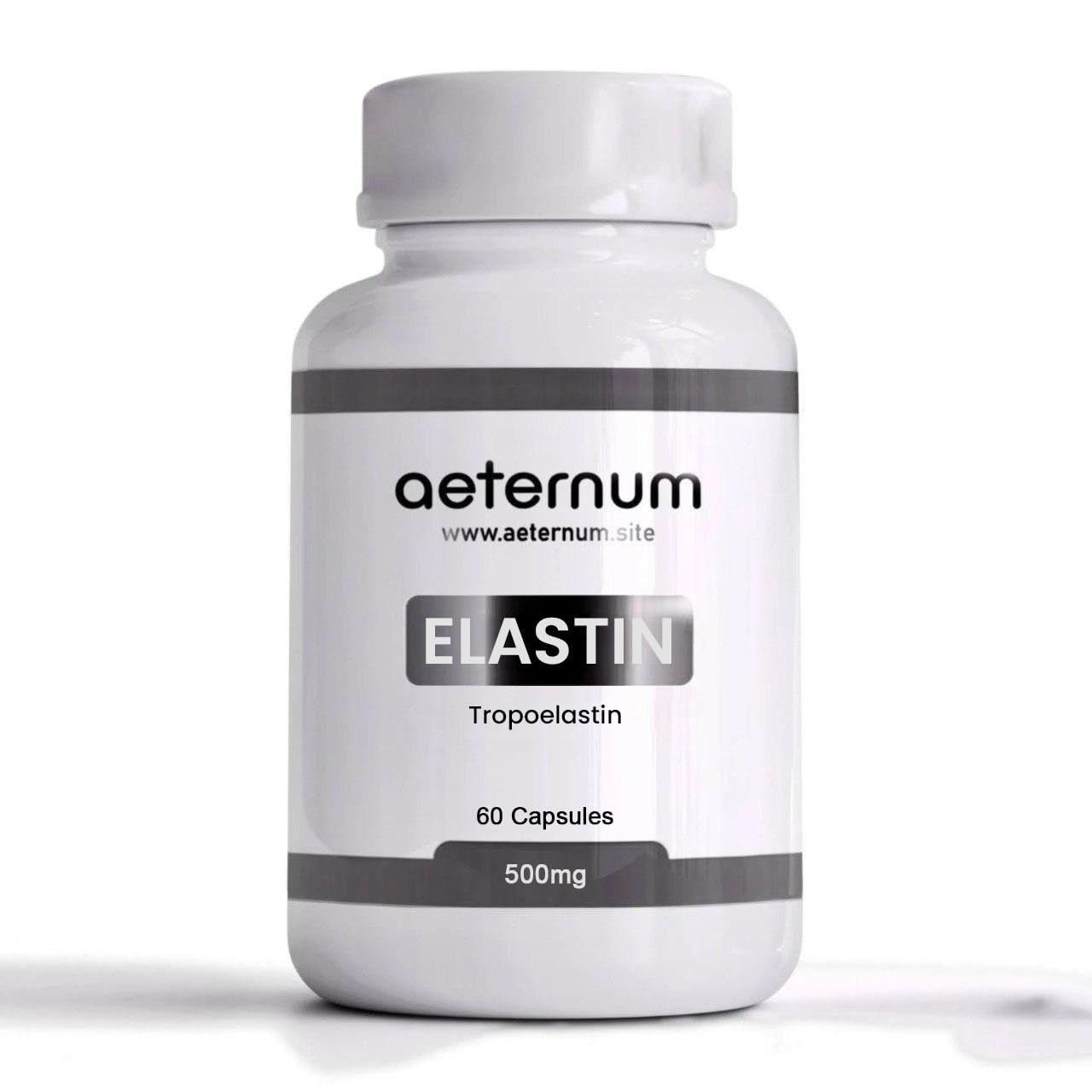 aeternum Marine Elastin 500mg 60 Capsules – Pure Anti-Aging Skin Firming & Collagen Support, Third-Party Tested