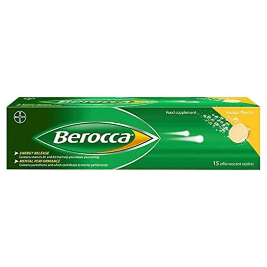 Berocca Effervescent Tablets, Mango Flavour, 15 tablets
