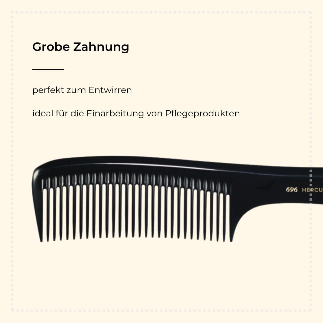 Hercules Sägemann Hercules Sagemann Seamless Handle Detangling Hair Comb, 22.7 cm Length