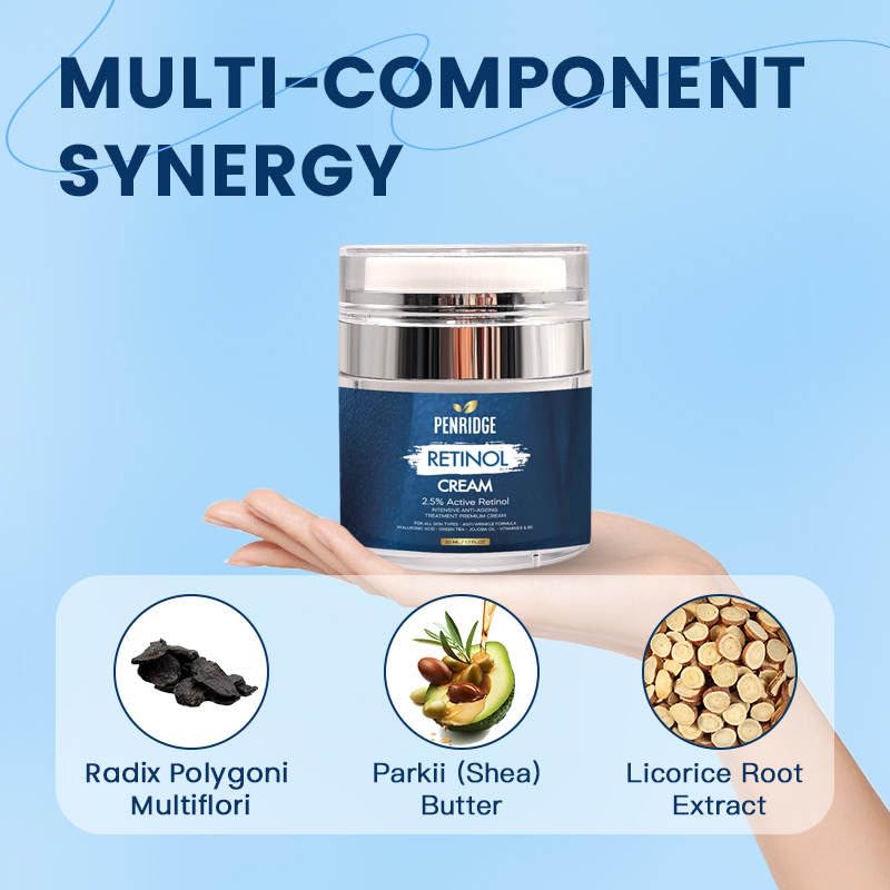 Premium Retinol Cream - 2.5% Active Retinol - Anti-Aging - Wrinkle Repair & Hydration - Youthful Radiance Booster with Collagen, Hyaluronic Acid, Vitamin E, Jojoba Oil, Shea Butter by Penridge, 50mg