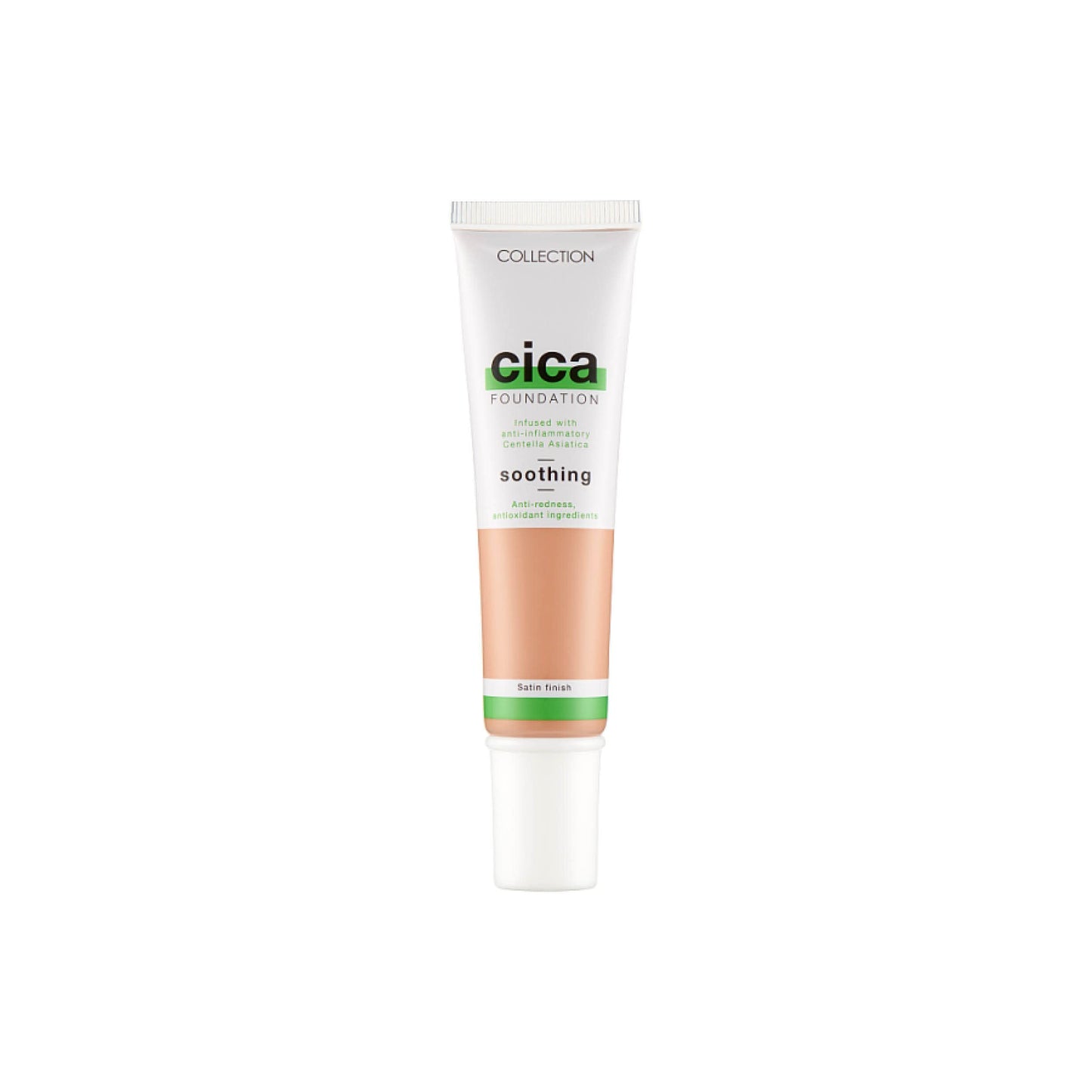 Collection Cosmetics Hydrating Medium Coverage Cica Foundation Infused with Anti-Redness, Vegan Foundation, 30ml, Maple