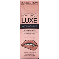 Makeup Revolution Retro Luxe Metallic Lip Kit We Rule, Pack of 2