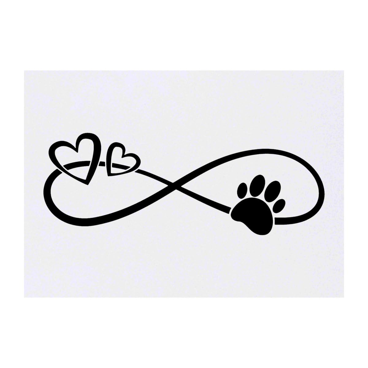 Azeeda 'Infinity Hearts & Paw' Temporary Tattoo - Water Resistant, Skin-Safe, Non-Toxic Transfer (TO00046462)