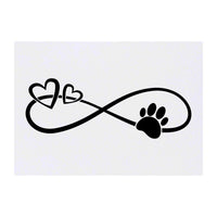Azeeda 'Infinity Hearts & Paw' Temporary Tattoo - Water Resistant, Skin-Safe, Non-Toxic Transfer (TO00046462)