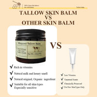 Organic Grass Fed Tallow Balm - Deeply Nourishing for Face & Body Tallow Cream, Moisturizing Skin Care Cream for Dry Skin