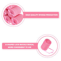 AKSIQIOL 16 Pcs Foam Sponge Hair Rollers, Large Pink Soft Curlers for Women & Girls, Flexible Sleeping Curlers, DIY Hair Styling Tools, 30mm Size