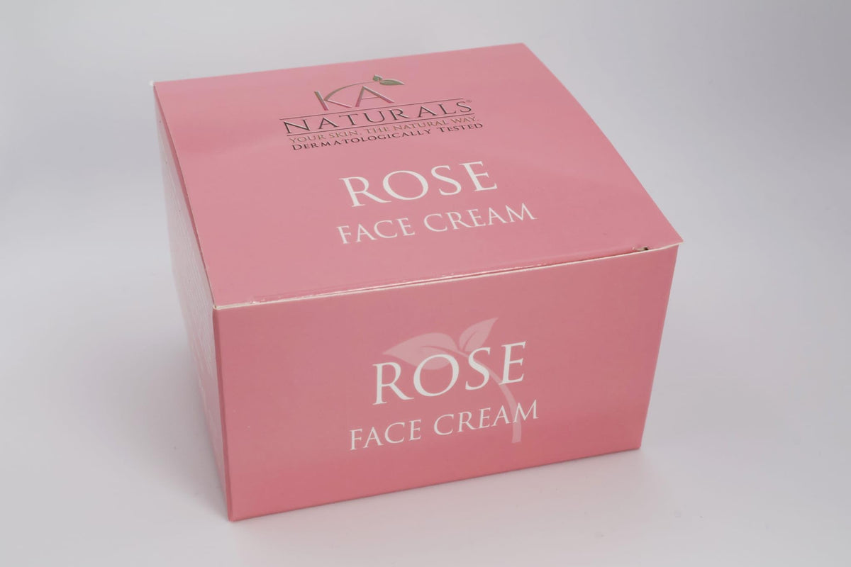 K A Naturals Rose Face Cream - 100% Natural, Vegan and Dermatologically Tested