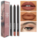 Phoera AQUAPURITY PHOERA® Lip Liner and Eye Liner 3Pcs Set, Long Lasting Eyeliner Pencil, Matte Lip Liner Pencil Set, Easy To Colour, Waterproof Shaping Lip Liner Set for Women and Girls (K02)