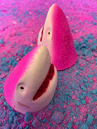 Elegance Natural Skin Care PINK Shark Attack Bath Bomb! Handmade in the UK Fizzer creates a Shark bite Blood Bath like Jaws in your tub New and Improved