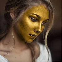 Go Ho Pearl Gold Cream Face Body Paint(2.37oz,70ml),Water Based Gold Makeup Face Painting for Adults Children SFX Cosplay Costumes Festivals Halloween