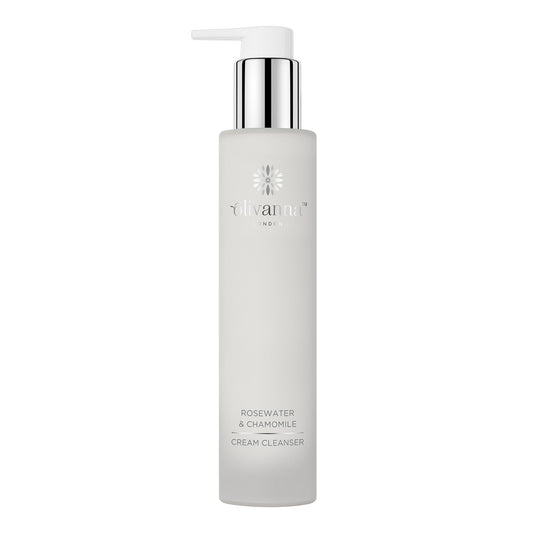 Olivanna Cream Cleanser | Rosewater & Chamomile Face Wash | Powerful Blend Moisturiser | Omega-Rich Deep Cleanser | Anti-Inflammatory Facewash Therapy | Hydrating Facial Wash Cream For Sensitive Skin