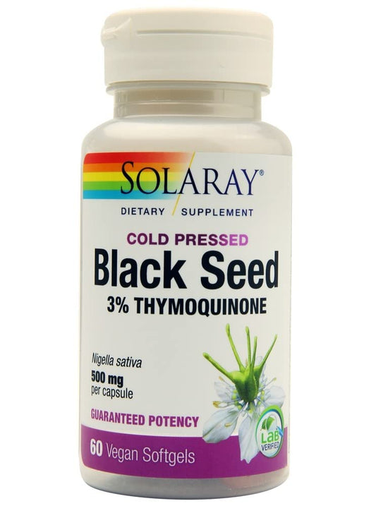 Black Seed 3% Thymoquinone Solaray 60 Vegan Softgel
