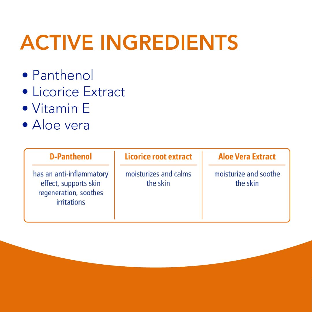 Novaclear, Panthenol 10% for Face and Body Soothing After Sun Cream 50 ml, Cream with Panthenol Against Sunburn by Equalan Pharma.