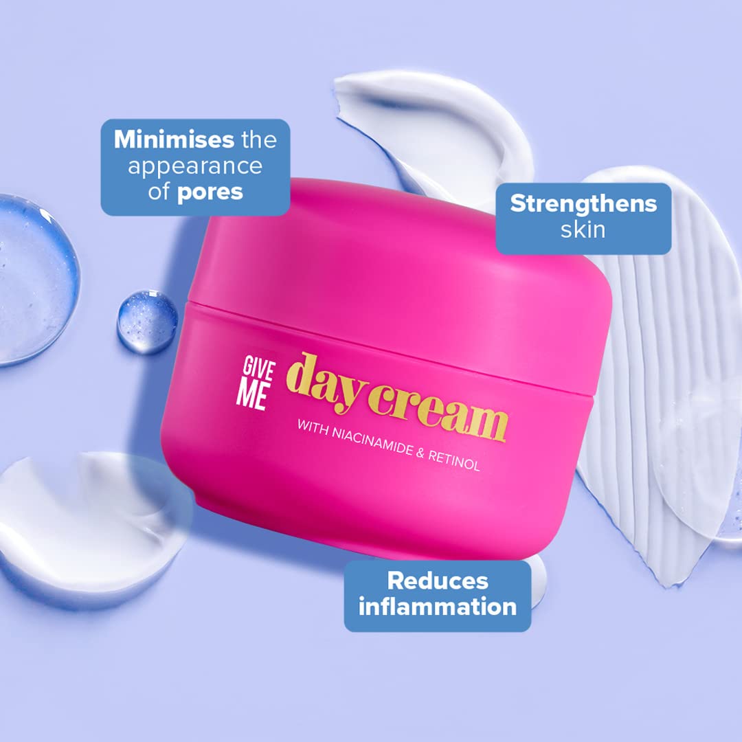 Give Me Anti-Ageing Day Cream 50 ml - Lightweight Whipped Gel-Like Formula, Non-Greasy Luxurious Hydration, Paraben-Free - Made with Skin-Plumping Retinol, Repairing Niacinamide, & Vitamin E