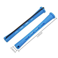 DBOO 60 pcs Small Perm Rods (0.35 Inch) with Tail Comb | Non-Slip Plastic Hair Curlers Rollers for Long & Short Hair | No Heat, Travel-Friendly Perm Kit for Home/Salon Use (Blue)