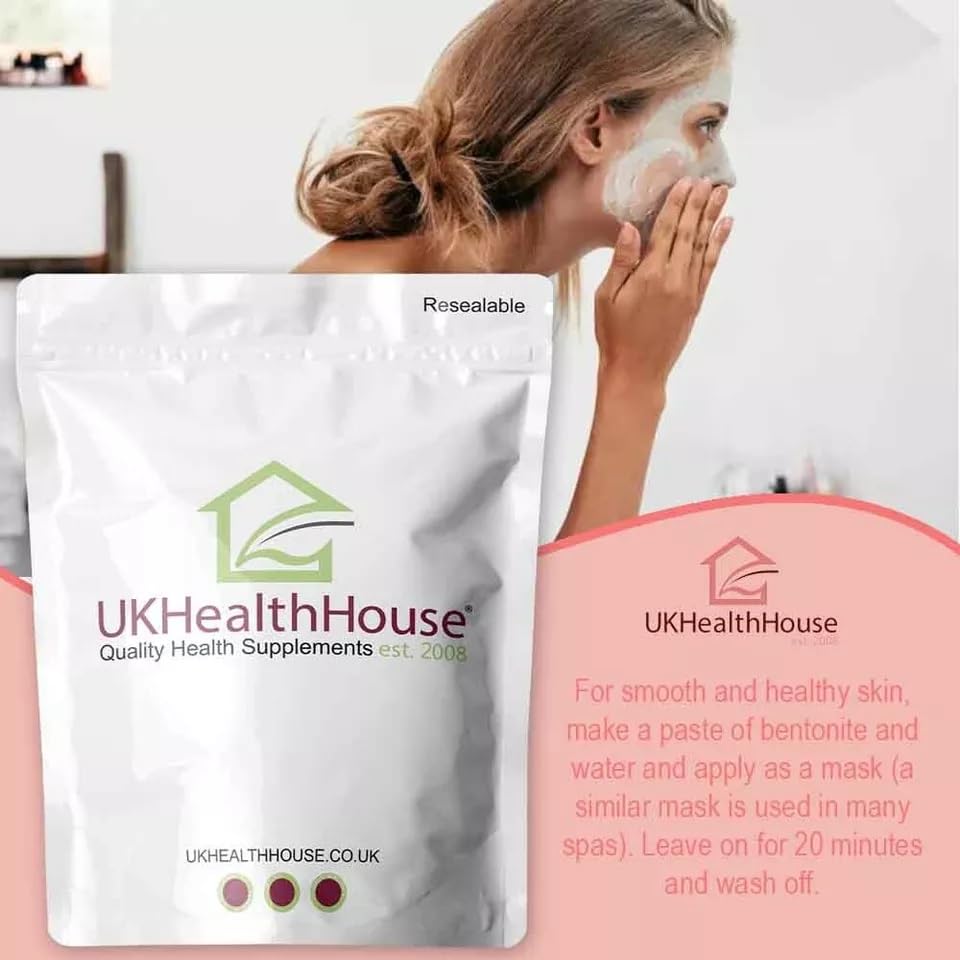UKHealthHouse Calcium Bentonite Fuller's Earth Natural Detox Healing Clay Fine Powder Pure Full of Natural Minerals (250g)