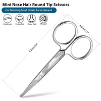 MIETONG Stainless Steel Nose Hair Scissors for Men Women - Curved Safety Blades with Rounded Tip for Trimming Facial Hair Eyebrow Ear Hair