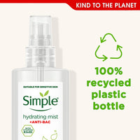 2 Pack of Simple Hydrating Mist + Anti-Bacterial Kind Defence Protect Mist 125ml