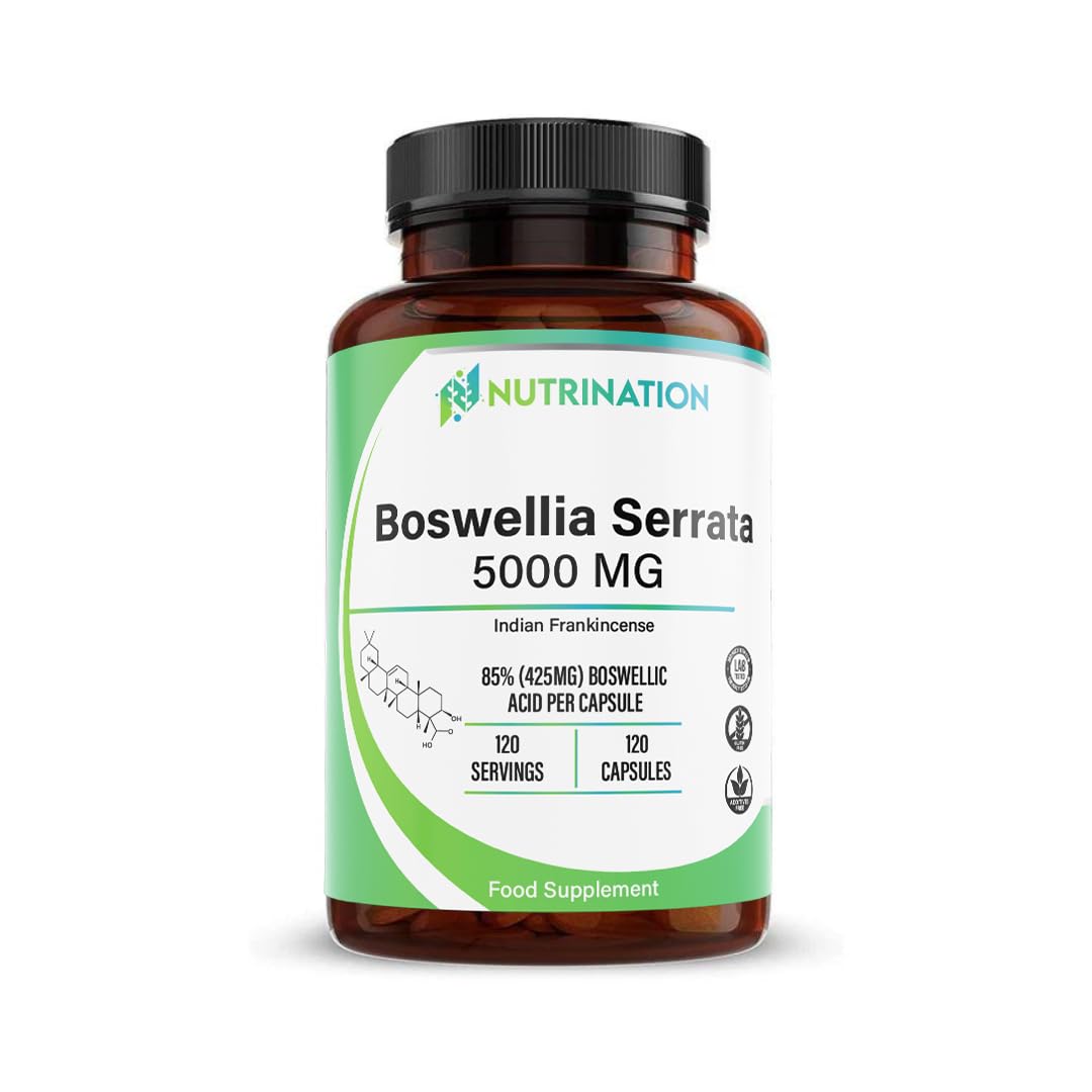Boswellia Serrata Capsules 5000mg | Market-Leading Boswellic Acid 425mg Per Capsule | 4-Month Supply - 120 Capsules | Joint and Inflammation Support | Vegan, Non-GMO and Third-Party Lab Tested