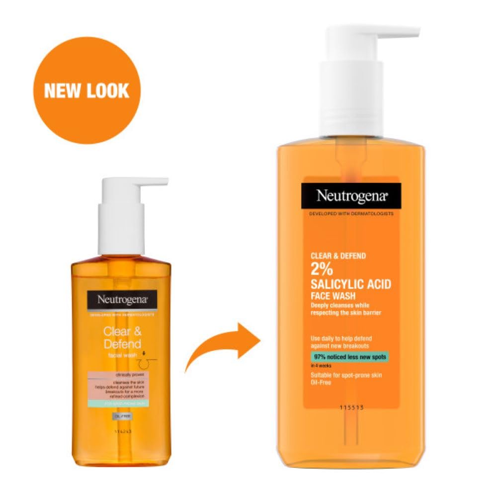 Neutrogena Tea Tree, Clear and Defend, 2 percent Salicylic Acid Face Wash, 200 ml