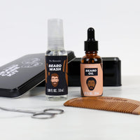 Gift Republic Aficionados - Essential Beard Care Kit Includes Beard Oil Beard Wash,Grooming Scissors & 1 Comb. Grooming Gift Set for Men. Ideal Birthday Gift,Fathers Day Gift,Christmas Gift for Men. Mens Gift Set.