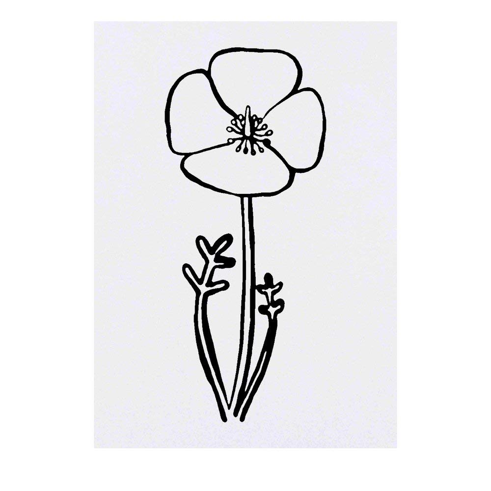 Azeeda 'Poppy' Temporary Tattoo - Water Resistant, Skin-Safe, Non-Toxic Transfer (TO00029631)