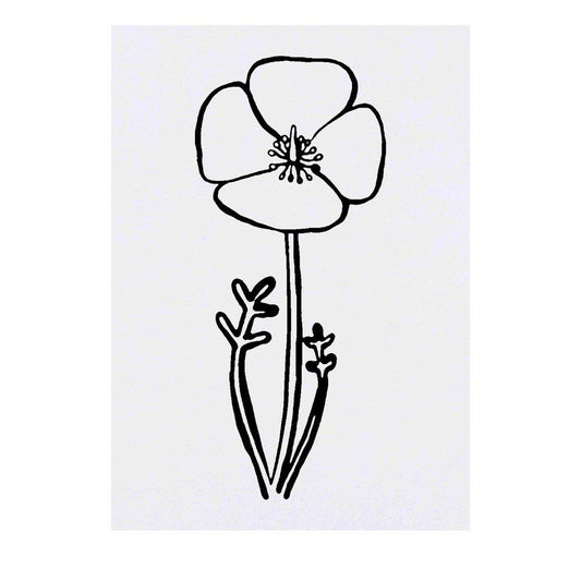 Azeeda 'Poppy' Temporary Tattoo - Water Resistant, Skin-Safe, Non-Toxic Transfer (TO00029631)
