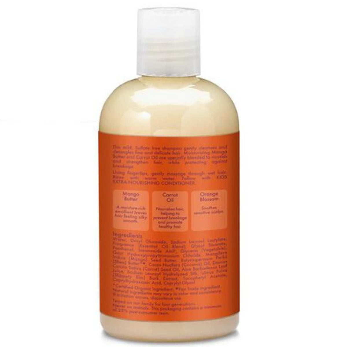 SHEA MOISTURE SheaMoisture's Mango and Carrot Extra-Nourishing Shampoo gently cleanses and detangles children's fine and delicate hair. Helps nourish and strengthen hair, while protecting against breakage.